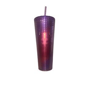 Starbucks Purple/Red Studded 24 Oz Tumbler With Straw Limited Edition Made In Ch